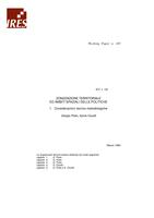 Zonizzazione territoriale ed ambiti spaziali delle politiche. 1. Considerazioni teorico-metodologiche