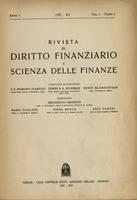 Rivista di diritto finanziario e scienza delle finanze. 1937, Anno 1, Volume 1, Parte 1