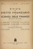 Rivista di diritto finanziario e scienza delle finanze. 1939, Anno 3, Volume 3, Parte 1