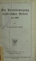 Die Preisbewegung elektrischer Arbeit seit 1898