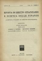 Rivista di diritto finanziario e scienza delle finanze. 1950, Anno 9, volume 9, parte 2