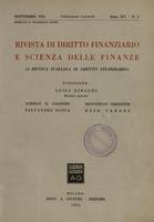 Rivista di diritto finanziario e scienza delle finanze. 1955, Anno 14, n.3, settembre