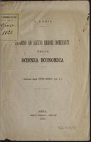 Intorno ad alcuni errori dominanti nella scienza economica