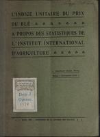 L'indice unitaire du prix du ble : a propos des statistiques de l'Institut international d'agricolture