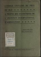 L'indice unitaire du prix du ble : a propos des statistiques de l'Institut international d'agricolture