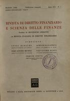 Rivista di diritto finanziario e scienza delle finanze. 1960, Anno 19, n.1, marzo