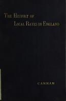 The history of local rates in England : five lectures