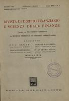 Rivista di diritto finanziario e scienza delle finanze. 1963, Anno 22, n.1, marzo