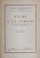 Studi su G.C.L. Sismondi raccolti per il primo centenario della sua morte