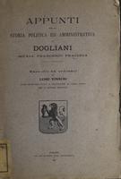 Appunti per la storia politica ed amministrativa di Dogliani