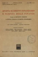 Rivista di diritto finanziario e scienza delle finanze. 1971, Anno 30, n.1, marzo