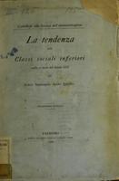 La tendenza delle classi sociali inferiori nella 2° metà del secolo 19° : dissertazione di laurea