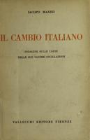 Il cambio italiano : indagine sulle cause delle ultime oscillazioni