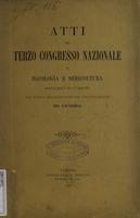 Atti del terzo congresso nazionale di bacologia e sericoltura tenutosi nei giorni 25, 26 e 27 agosto 1895 all'epoca dell'esposizione circondariale in Cuneo