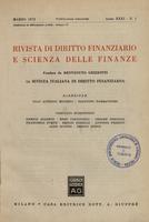 Rivista di diritto finanziario e scienza delle finanze. 1972, Anno 31, n.1, marzo