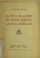 La civiltà del lavoro nel mondo giuridico : i codici Mussolini