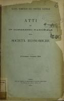 Atti del 4. Congresso nazionale delle società economiche : seconda sessione, gennaio 1903