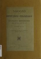 Saggio sulle istituzioni finanziarie del Ducato Estense nei secoli 15° e 16°