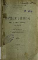 La cooperazione di classe tra i lavoratori in Italia : resistenza e cooperazione