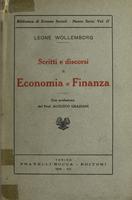 Scritti e discorsi di economia e finanza