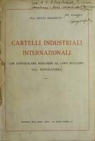 Cartelli industriali internazionali, con particolare riguardo al loro sviluppo nel dopoguerra