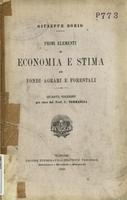 Primi elementi di economia e stima dei fondi agrari e forestali