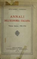 Annali dell'economia italiana Vol.5 - 1901-1914