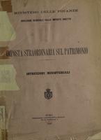 Imposta straordinaria sul patrimonio : istruzioni ministeriali