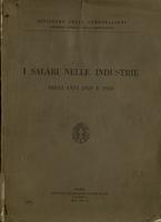 I salari nelle industrie negli anni 1929 e 1930