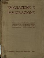 Emigrazione e immigrazione : considerazioni generali e documenti presentati alla Conferenza internazionale dell'emigrazione e dell'immigrazione : Roma, maggio 1924