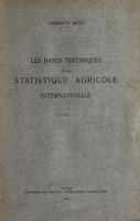 Les bases théoriques de la statistique agricole internationale