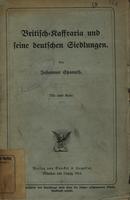 Britisch-Kaffraria und seine deutschen Siedlungen