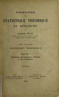 Principes de statistique théorique et appliquée