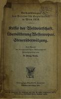 Krisis der Weltwirtschaft. Übervölkerung Westeuropas. Steuerüberwälzung