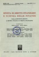 Rivista di diritto finanziario e scienza delle finanze. 1987, Anno 46, marzo, n.1