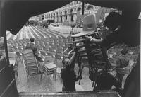 Preparativi in Piazza San Carlo per il concerto della banda dell'Esercito Italiano diretta da Marino Bortoloni