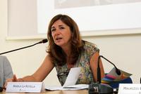 Il segretario generale di Fondazione per la Cultura Angela La Rotella durante la conferenza stampa di presentazione di MITO per la Città 2014