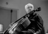 Il violoncellista Mstislav Rostropovic ed I Virtuosi di Praga durante le prove all'Auditorium Giovanni Agnelli