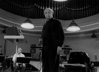 Pierre Boulez e l'Ensemble InterContemporain durante le prove al Conservatorio Giuseppe Verdi