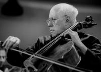 Il violoncellista Mstislav Rostropovic ed I Virtuosi di Praga durante le prove all'Auditorium Giovanni Agnelli