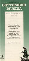 Libretto di sala - 1992 - Coro di voci bianche Piccoli Cantori di Torino