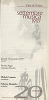 Libretto di sala - 1997 - Michele Lomuto e Federico Mondelci