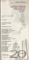 Libretto di sala - 1997 - Coro del Teatro Regio di Torino