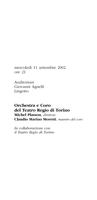 Libretto di sala - 2002 - Orchestra e Coro del Teatro Regio di Torino