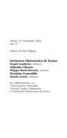 Libretto di sala - 2002 - Orchestra Filarmonica di Torino, Athestis Chorus, Nextime Ensemble