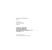 Libretto di sala - 2001 - Orchestra Sinfonia Nazionale della Rai