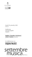 Libretto di sala - 2000 - Mahler Chamber Orchestra