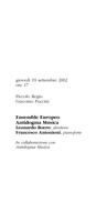 Libretto di sala - 2002 - Ensemble Europeo Antidogma Musica
