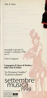 Libretto di sala - 1998 - Compagnia di Opera di Pechino della Città di Dalian