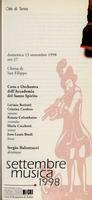 Libretto di sala - 1998 - Coro e Orchestra dell'Accademia del Santo Spirito